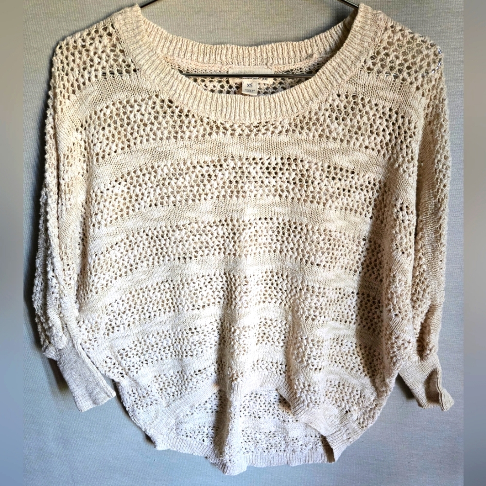 Between Me & You Knit Top Beige Pullover Sweater Size XS